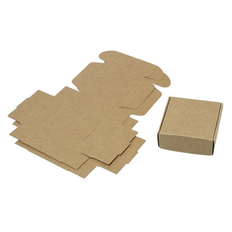 JGFinds 30 Pack Small Kraft Brown Gift Box (3x3x1 Inches)  Boxes for Jewelry  Soap  Candy - Cardboard Packaging for Homemade Items  Decorative Flat Bulk Boxes - Image 1